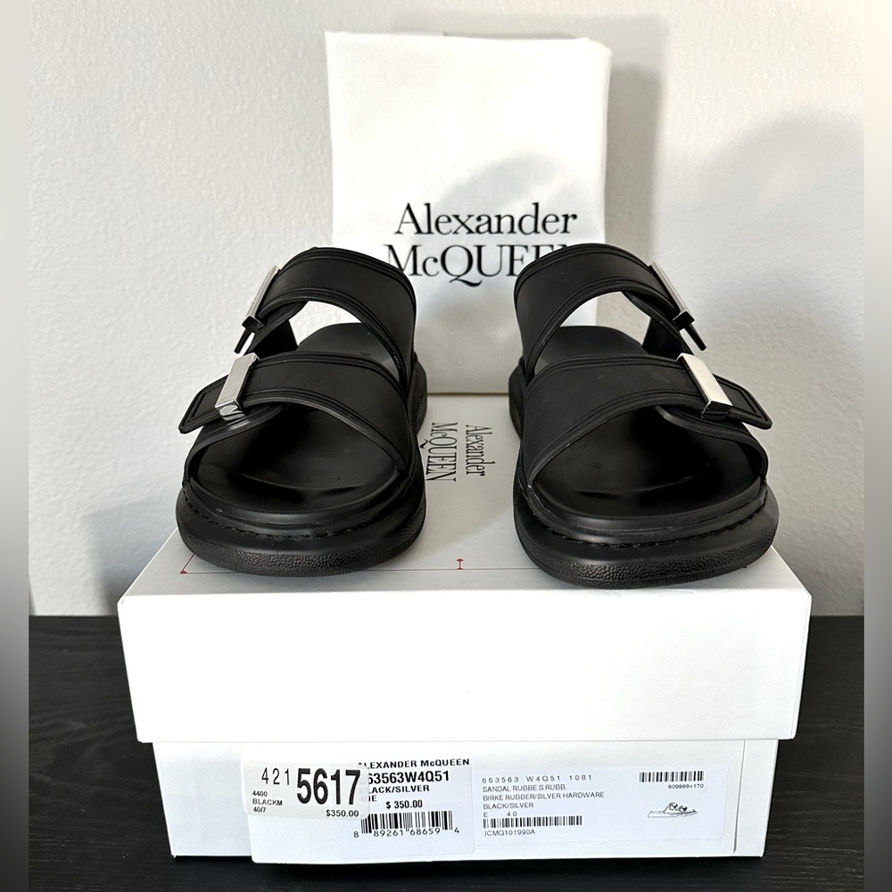 Alexander McQueen Buckle Slide Sandals Black Men’s EU 40
